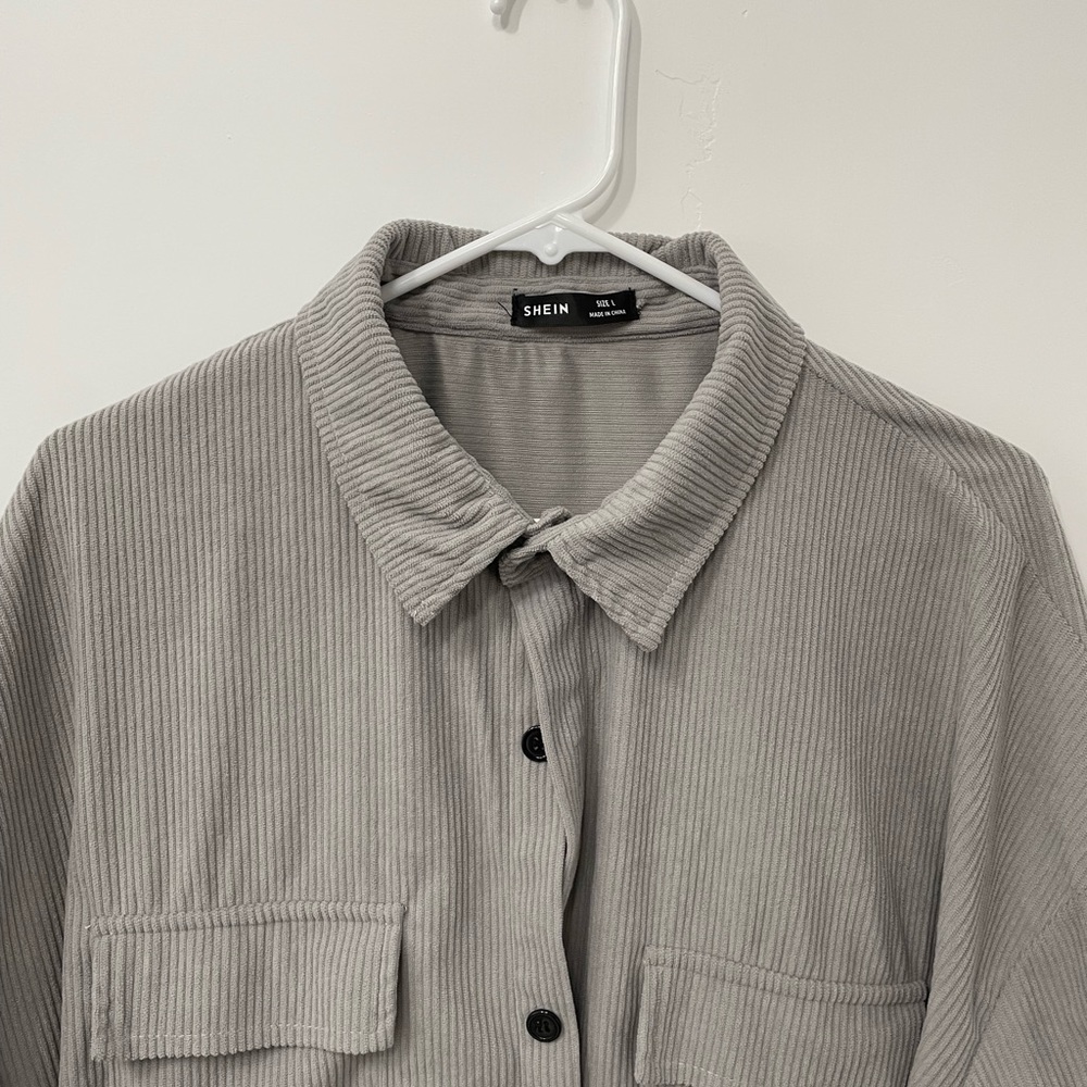 Gray corduroy button up - Picture 3 of 4